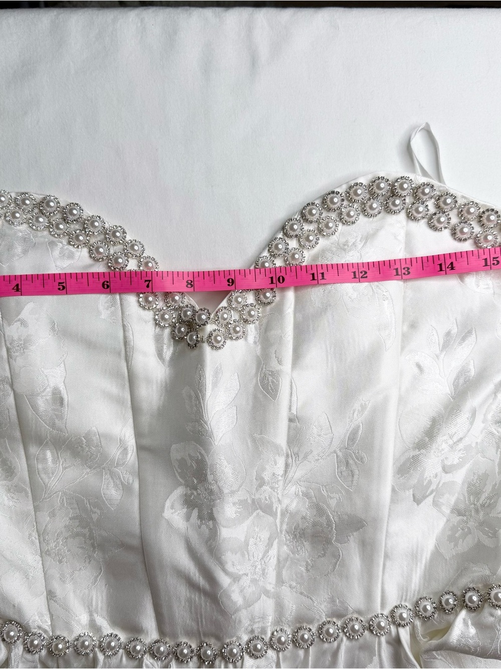 V. Chapman White Strapless Sweetheart Midi Dress with Thigh Slit - Picture 9 of 10